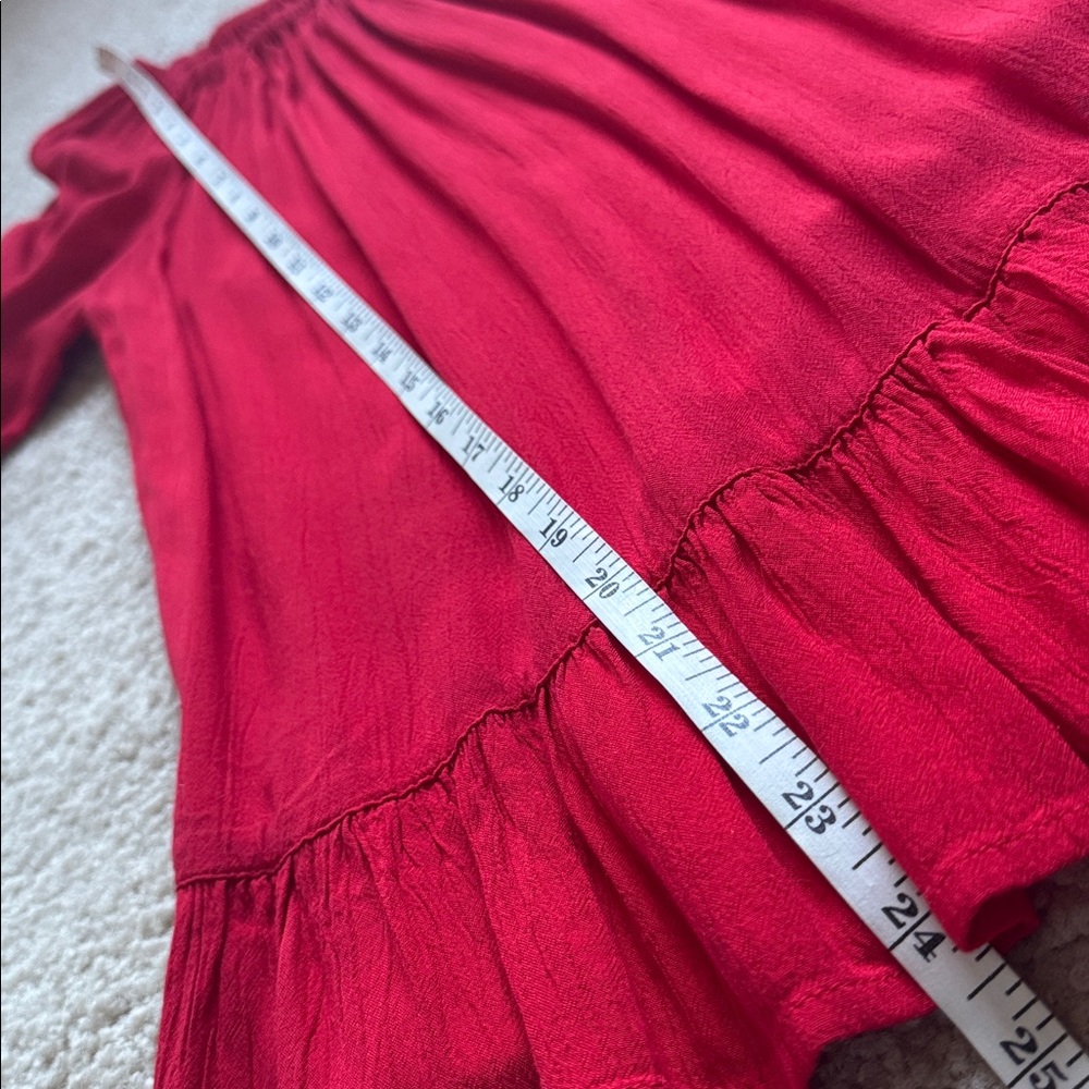 beachlunchlounge Red Off-Shoulder Ruffle Top - Picture 8 of 9